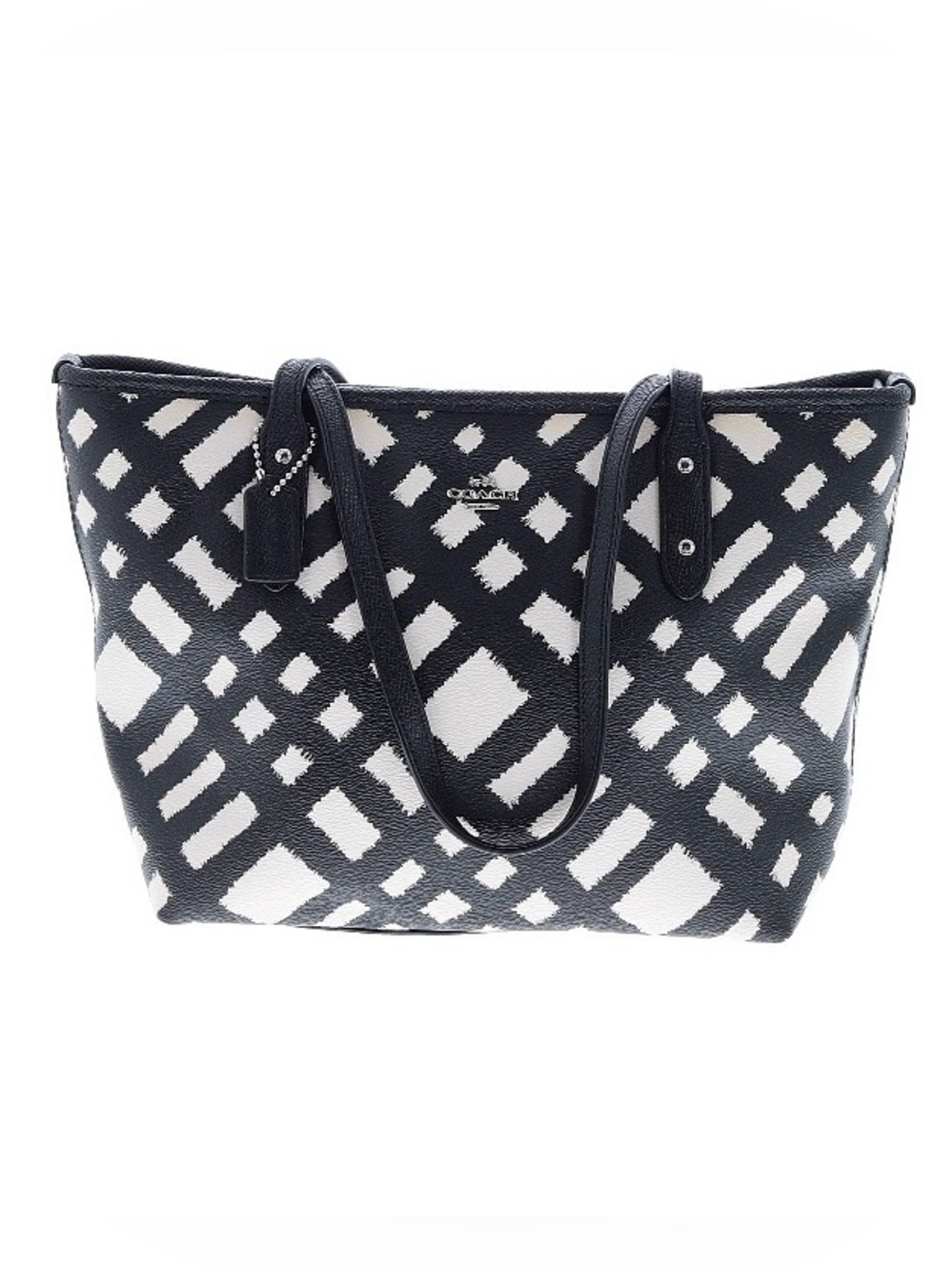 Coach Wild Plaid Mini City Zip Tote EUC